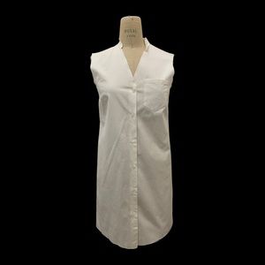 Jil Sander white sleeveless cotton shirt dress
